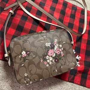 Coach Tan Floral Crossbody Bag